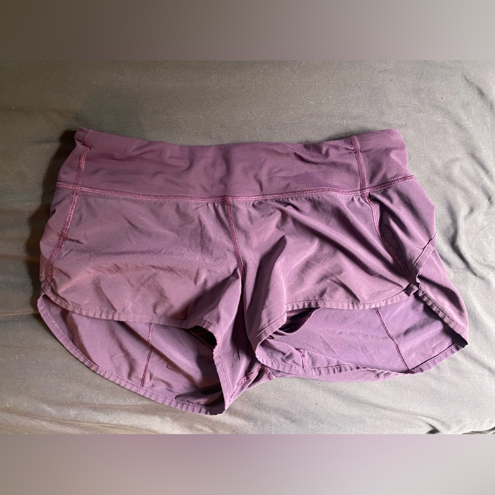 Lululemon purple speed up shorts size 6